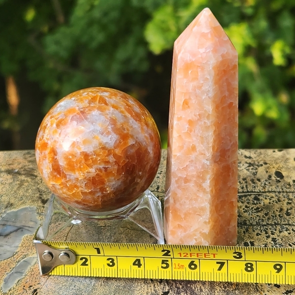 SUNSTONE crystal stone set - 1 sphere and 1 tower - Picture 4 of 9